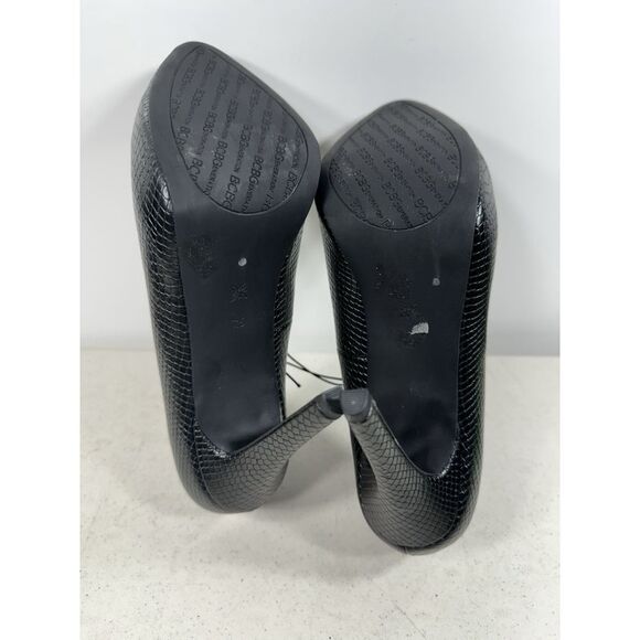 BCBGeneration Women's Party Formal Heels Black Snakeskin Pattern Size 8.5M New - Picture 6 of 7